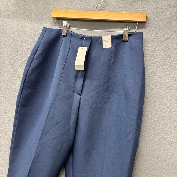 Abercrombie & Fitch Pants Womens 8 Tall Blue Coastal High Rise Classic NEW - Picture 4 of 10